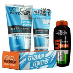 欧莱雅 水能润泽双效洁面膏100ml+50ml+洗发露50ml 35.5元