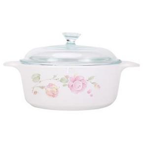 VISIONS 康宁 田园玫瑰圆汤锅P-12-RS 1.25L 199元(299-100)
