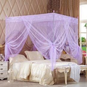 胜伟 床品家纺 双人加大三开门落地宫廷蚊帐 1.8米床 50元(99，200-100)