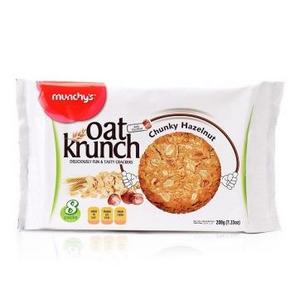 马来西亚进口 Munchy’s 马奇新新 榛子味燕麦饼干208g 10元(39.9，买赠+满减)