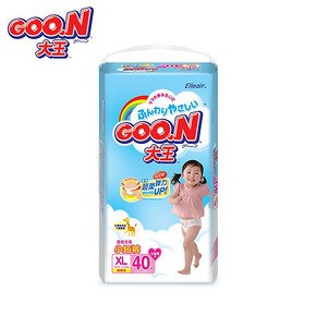 日本大王 纸尿裤 维E系列拉拉裤（女宝宝、XL40片）折74元(148，2件5折)
