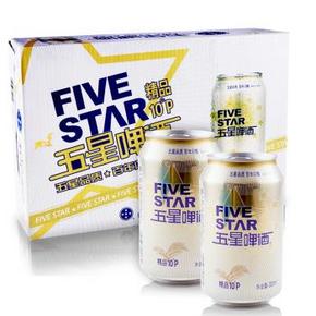 青岛 TsingTao  五星啤酒 330mlx24听 44.5元(109-20，买1赠1)