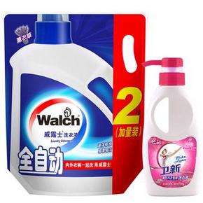 威露士 洗衣液全自动袋装2kg+卫新内衣洗衣液300g 折15元(29.9，买1送1)