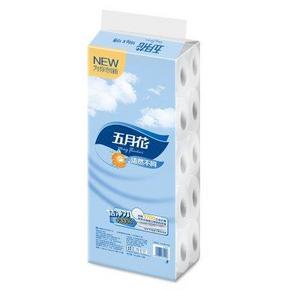 手机端：五月花 卫生纸 洁然不同 3层压花 有芯卷纸160gx10卷 14.9元