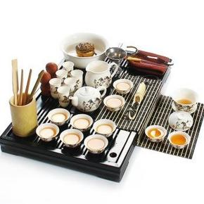 尚帝 JDZYMTC-44 马到成功陶瓷功夫茶具 柏木茶盘套装38件套 99元(199-100)