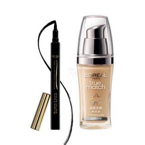 欧莱雅 美眸深邃眼线水笔1.6g+送 绝配无瑕莹露滋润粉底液 30ml 69元（日常200+）