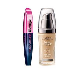 卖萌必备：欧莱雅 大眼甜心睫毛膏 8.6ml + 赠粉底液30ml 99元包邮