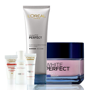 巴黎欧莱雅 雪颜美白 洁面膏125ml+日霜50ml+旅行3件套 178元包邮(228-50)