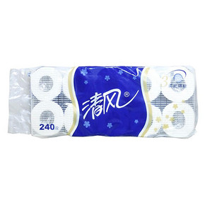 华东/西南：清风卷纸 几何强韧 3层240段10卷 7.95元(15.9，2件5折)