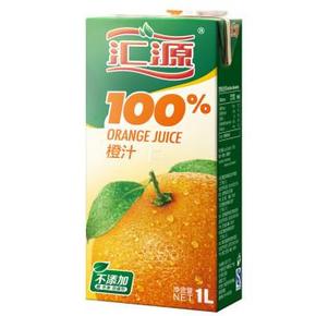 汇源 100%橙汁 1L/盒 约9元(11.9，35-10)