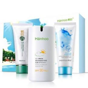 Hanhoo 韩后 云防晒化妆品套装（乳液+面膜+洁颜乳） 折29.5元(59，199-100)