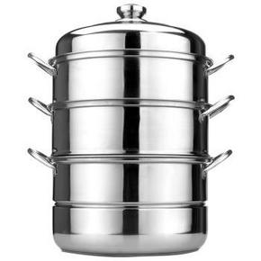 劳特斯 不锈钢复底高格 组合盖全钢耳 三层蒸锅28cm 50元(99，199-100)