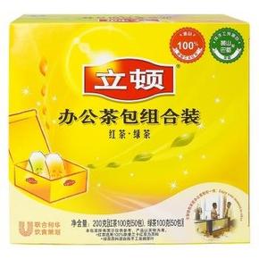 手机QQ端：立顿 办公室组合装 红茶50包+绿茶50包 17.5元(25，2件7折)