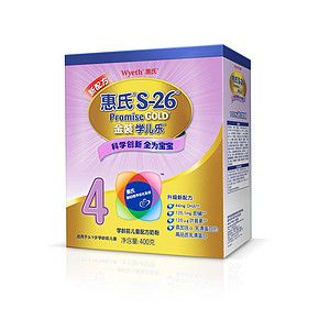 Wyeth 惠氏 S-26 金装幼儿乐幼儿配方奶粉4段400g 36元(56，199-80)
