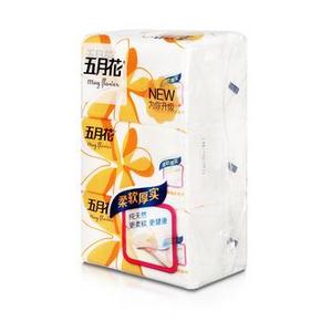 五月花 纯厚抽式纸巾 2层x180抽x3包 5元(9.9，买1赠1)
