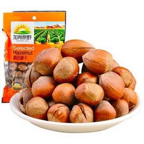 手机端：加州原野 坚果炒货 美国榛子100gx5袋 15元(19.9，3件75折)