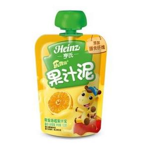 亨氏 (Heinz) 乐维滋果汁泥 苹果香橙 120g  4.8元（买一送一）