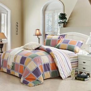 胜伟 高支棉斜纹四件套 魔幻方格 1.5/1.8米床 128元(208-80)