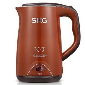手机端：SKG 8041 不锈钢电水壶 1.7L 咖啡色 99元包邮