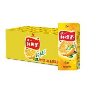 统一 鲜橙多 250ml*24盒   折18.9元/箱（28.9*2-15-10）