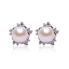 银生珍珠 YESON  9-10mm雪花款珍珠耳钉 49元包邮(64-15)