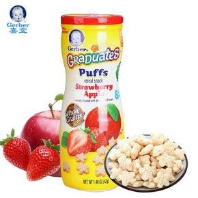 嘉宝 草莓苹果味 星星泡芙42g 19.3元