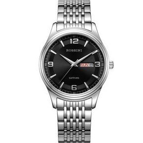 手机端：ROSSINI 罗西尼 JD5573W04B 雅尊商务系列 钢带石英男表 299元