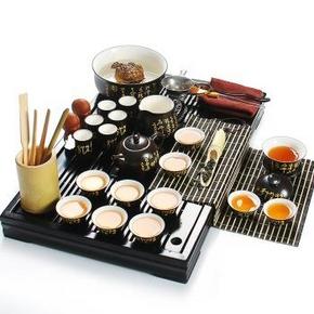 shangdi 尚帝 39件套黑色唐诗陶瓷功夫茶具套装 99元包邮(199-100)