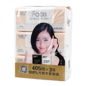 洁柔 百花香味 抽取式面巾纸 135抽x3包  4.5元包邮