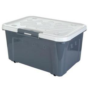 艾莱雅 翻盖滑轮式加厚塑料储物箱50L 39元(可200-40)