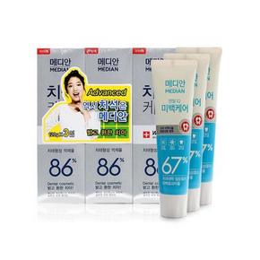 韩剧大热款：麦迪安 强效美白牙膏+牙周护理牙膏 3支+3支 65元包邮
