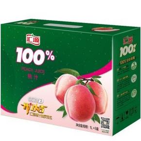 汇源100%桃果汁1Lx6盒 34.9元(49.9，99-30)