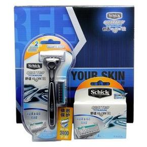 Schick 舒适 创4纪钛 剃须刀超值礼盒 1刀架+6刀头 折44元(59，99-30)
