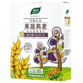 手机端：中粮悦活 均衡五色果蔬 即食早餐燕麦片350g 折12元(22.8，199-100)