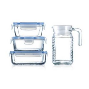 Luminarc 弓箭 乐美雅 钢化保鲜盒3个+0.5L冷水壶迷你4件套 41.4元