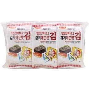 韩国原装进口# 韩福10.2 泡菜风味海苔13.5g 4.9元