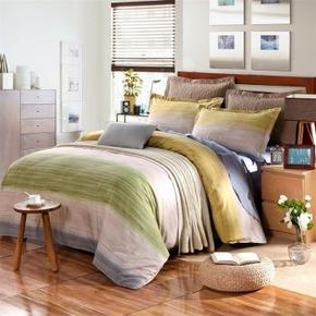 迎馨 全棉亲肤高支高密斜纹印花四件套 双人1.5米床 99元(199-100)