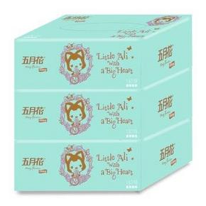 手机端：五月花 阿狸 2层盒装面巾纸 130抽x3盒 9.9元(可199-100)
