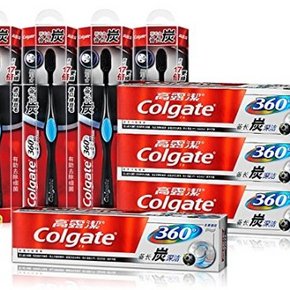 Colgate 高露洁 360备长炭牙膏180g*4+长炭牙刷*4 49元