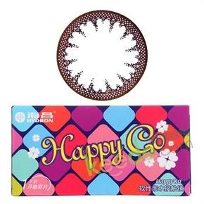 海昌HAPPY GO月抛彩色隐形眼镜一副+护理液360ml  29元包邮