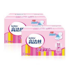 kotex 高洁丝 纤巧棉柔舒心日用卫生巾 240mm18片*2包 19.9元
