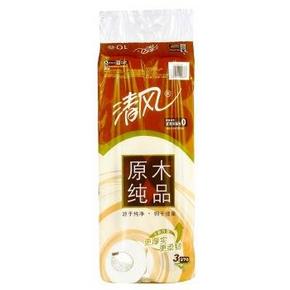 清风（APP） 卷筒卫生纸 原木纯品 3层270段 折7.5元(15，199-100)