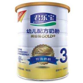 君乐宝(JUNLEBAO)纯金装GOLD+幼儿配方奶粉 3段 900克 65元