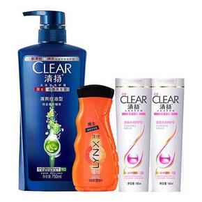 清扬 男士去屑洗发露750ml+凌仕男士沐浴露100ml+清扬去屑洗发露160ml×2瓶 40.9元