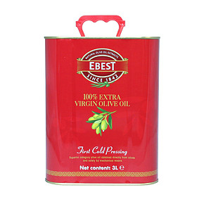 西班牙进口# Ebest 易贝斯特 特级初榨橄榄油 铁桶3L 133元包邮(日常330+)