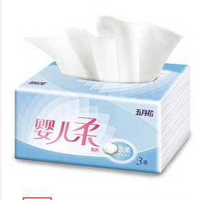 手慢无# 五月花 抽纸 婴儿柔3层抽式1元140抽（中规格） 1元