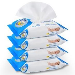 五羊（FIVERAMS）婴儿卫生柔湿巾25×4包 7元（9,3件7折）