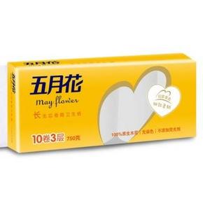 五月花 妇婴3层无芯卷纸75g*10*8提 63.2元(103.2-40)