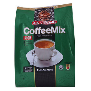 马来西亚进口# AIK CHEONG 益昌 三合一即溶咖啡(特浓)20g*25袋 29.9元