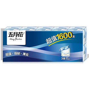 手慢无# 五月花 卫生纸 超值3层有芯卷纸160g*10卷 低至10.8元